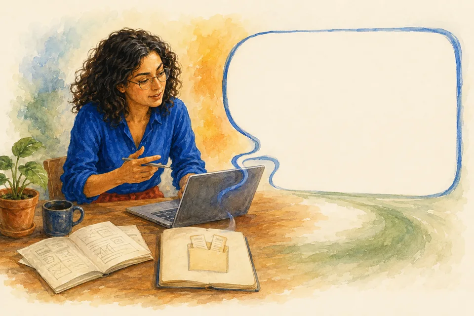 Maya frames her startup idea around ClarifyWhy’s findings, sketching a tool to help freelancers collect their bookkeeping receipts.